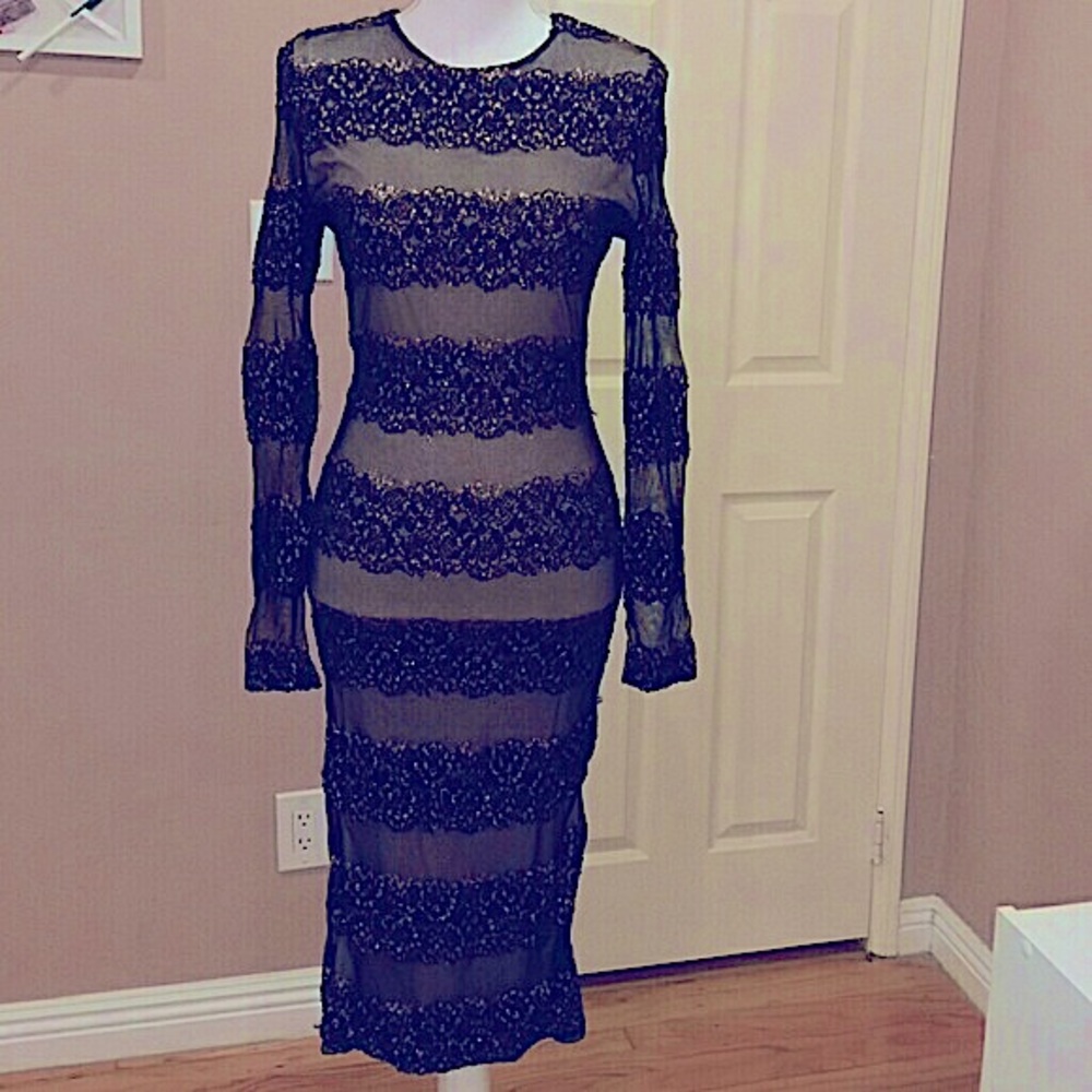 sexy lace midi very form fitting stretch